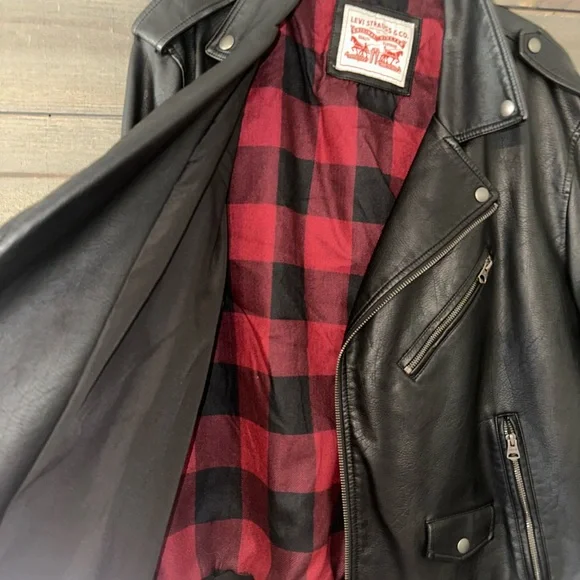 LEVI STRAUSS Black Biker Jacket - Picture 5 of 9